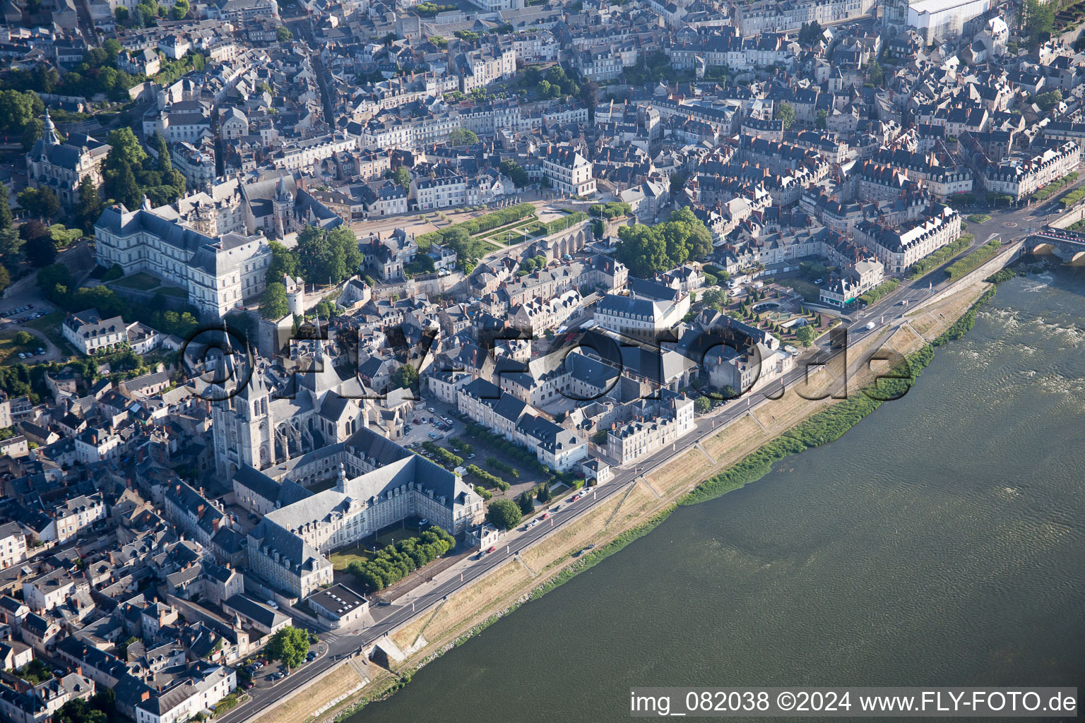 Blois in the state Loir et Cher, France seen from above