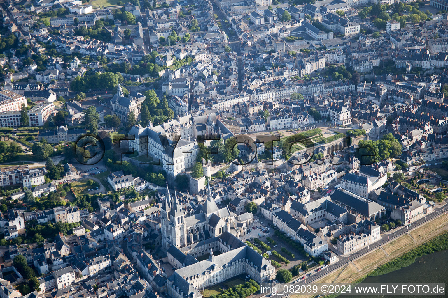 Blois in the state Loir et Cher, France from the plane