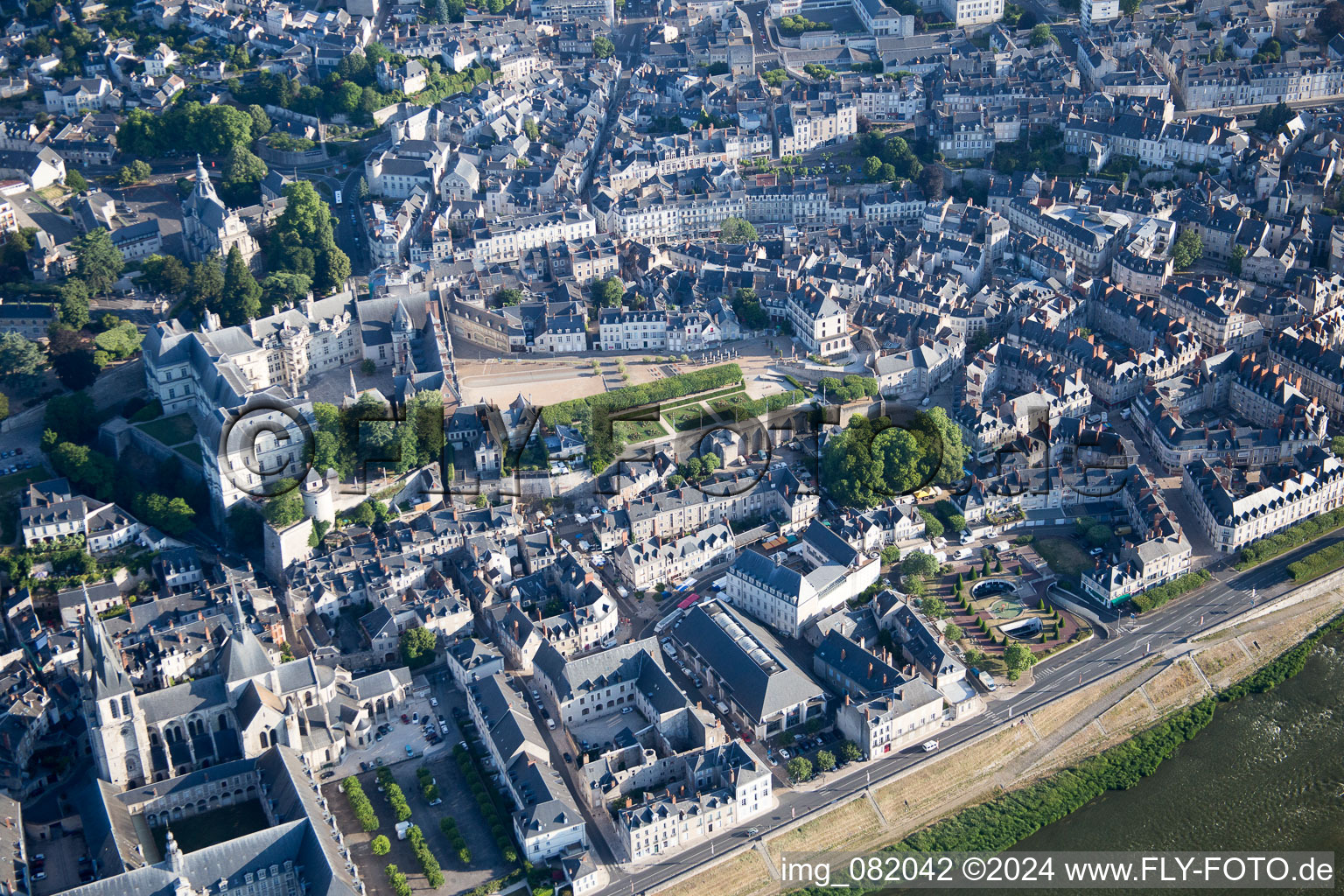 Drone recording of Blois in the state Loir et Cher, France