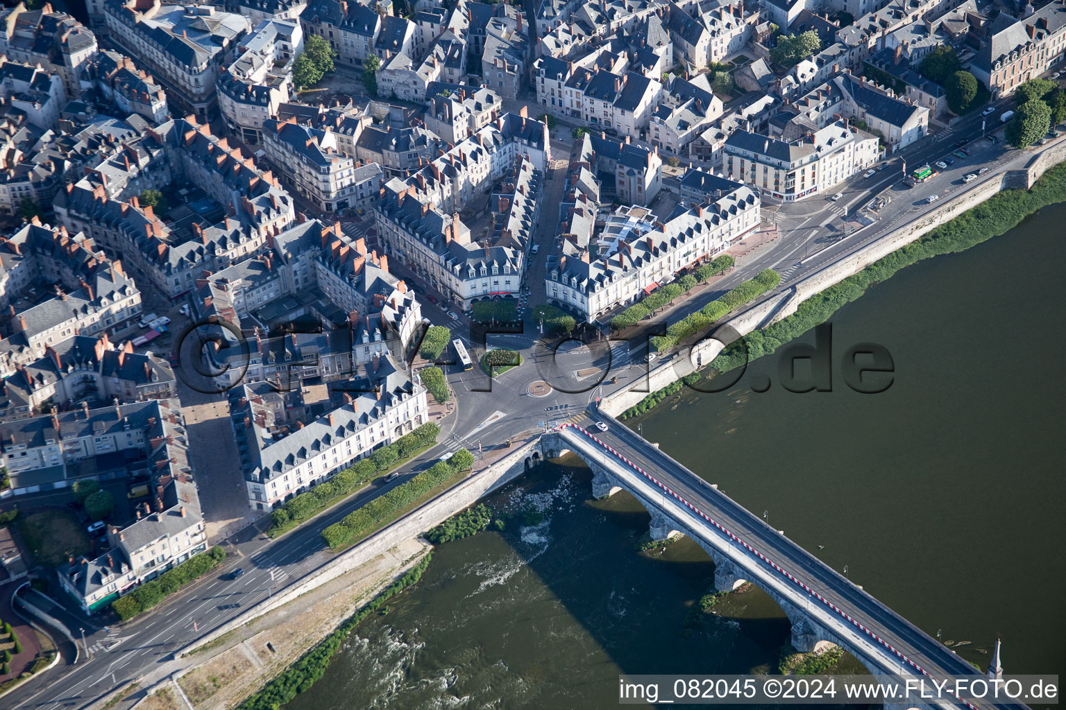 Blois in the state Loir et Cher, France from a drone