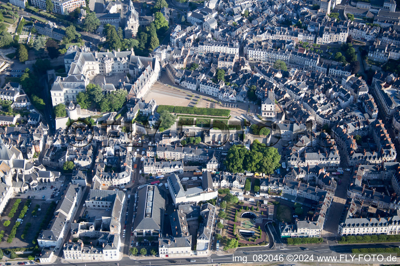 Blois in the state Loir et Cher, France seen from a drone