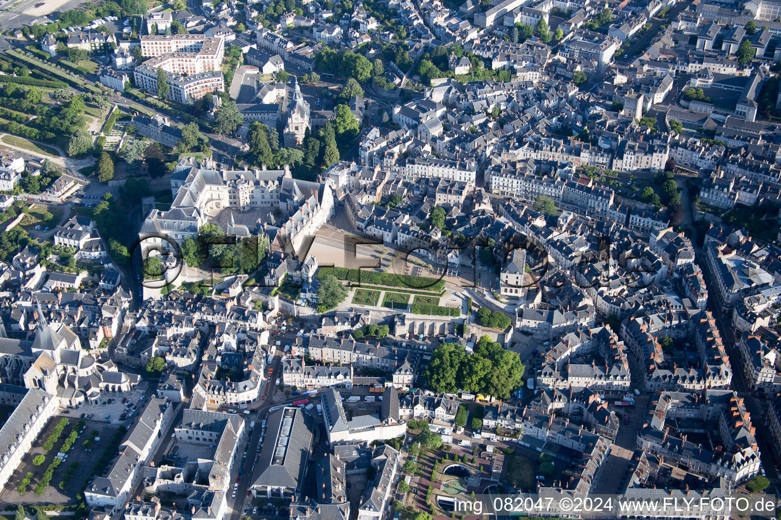 Aerial view of Blois in the state Loir et Cher, France