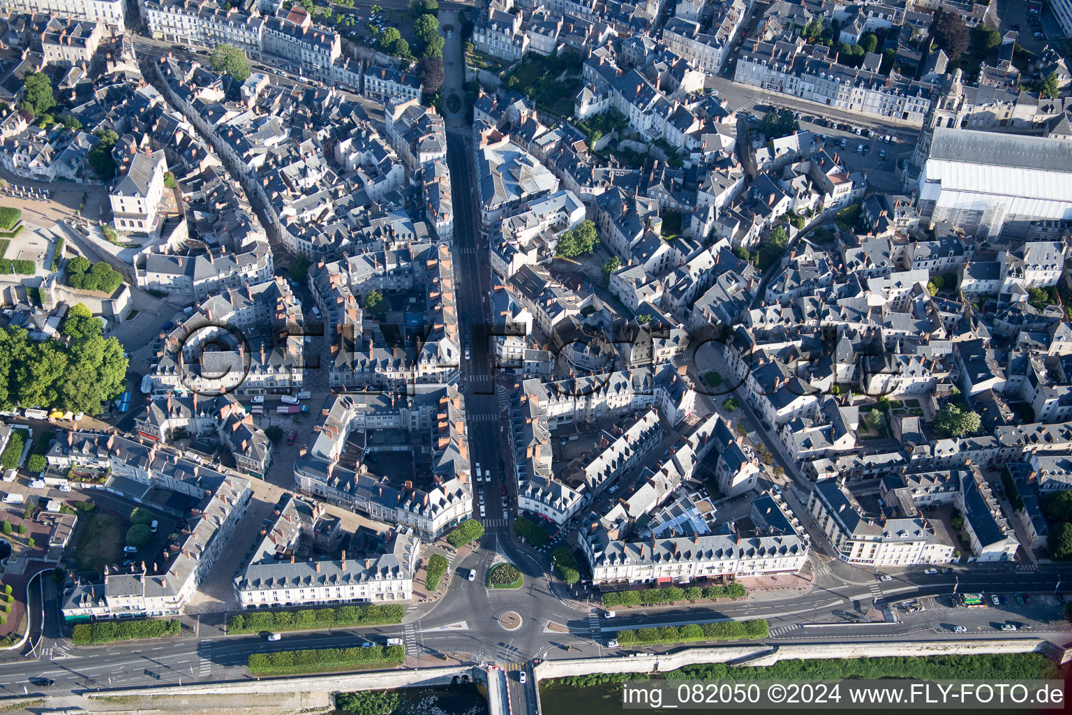 Blois in the state Loir et Cher, France from above