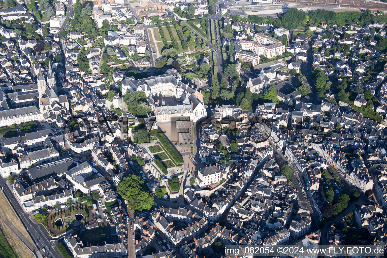 Bird's eye view of Blois in the state Loir et Cher, France