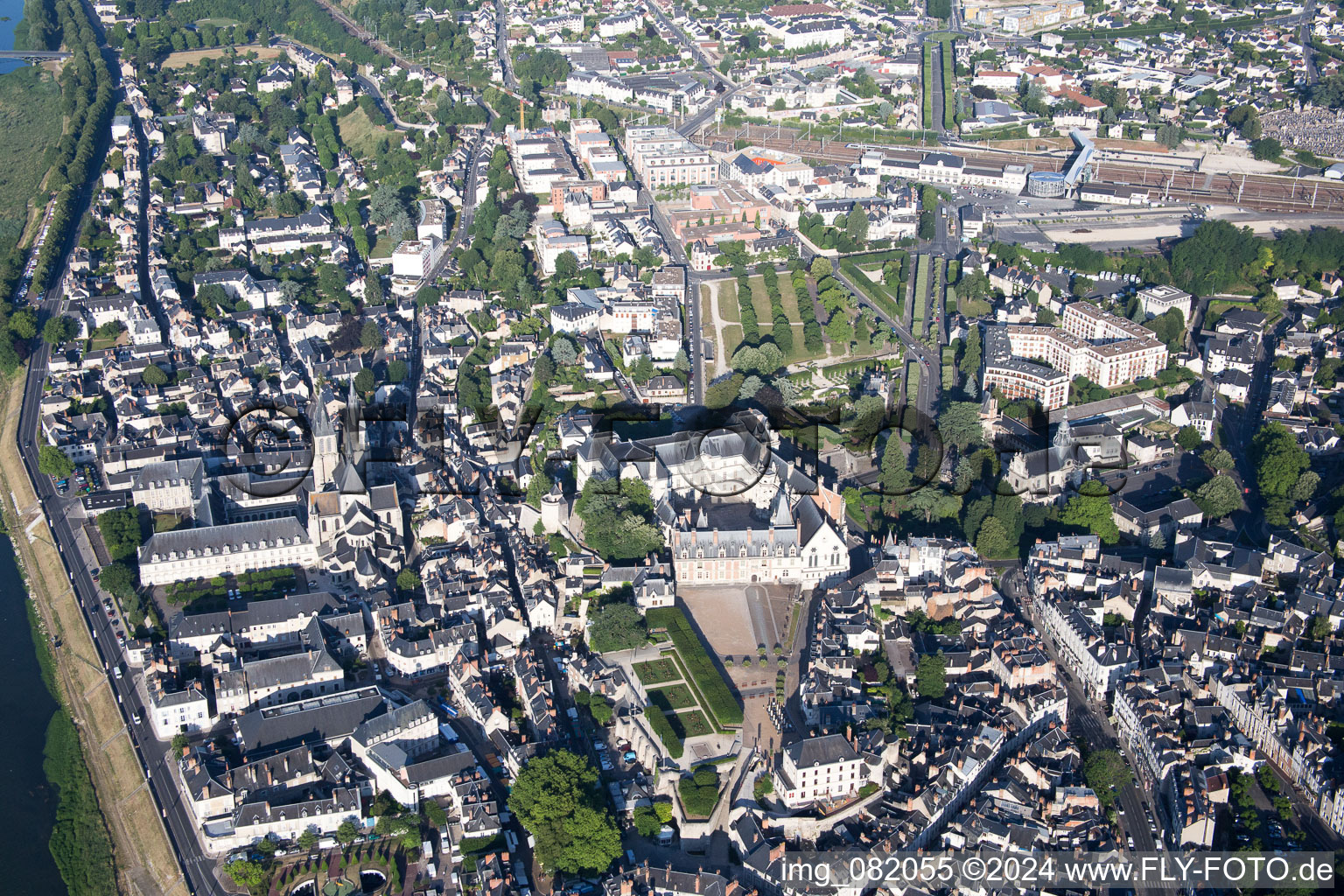 Blois in the state Loir et Cher, France viewn from the air