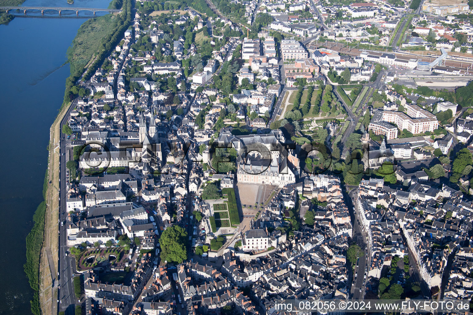 Drone recording of Blois in the state Loir et Cher, France