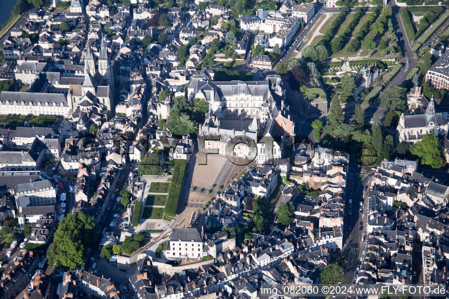 Blois in the state Loir et Cher, France seen from a drone