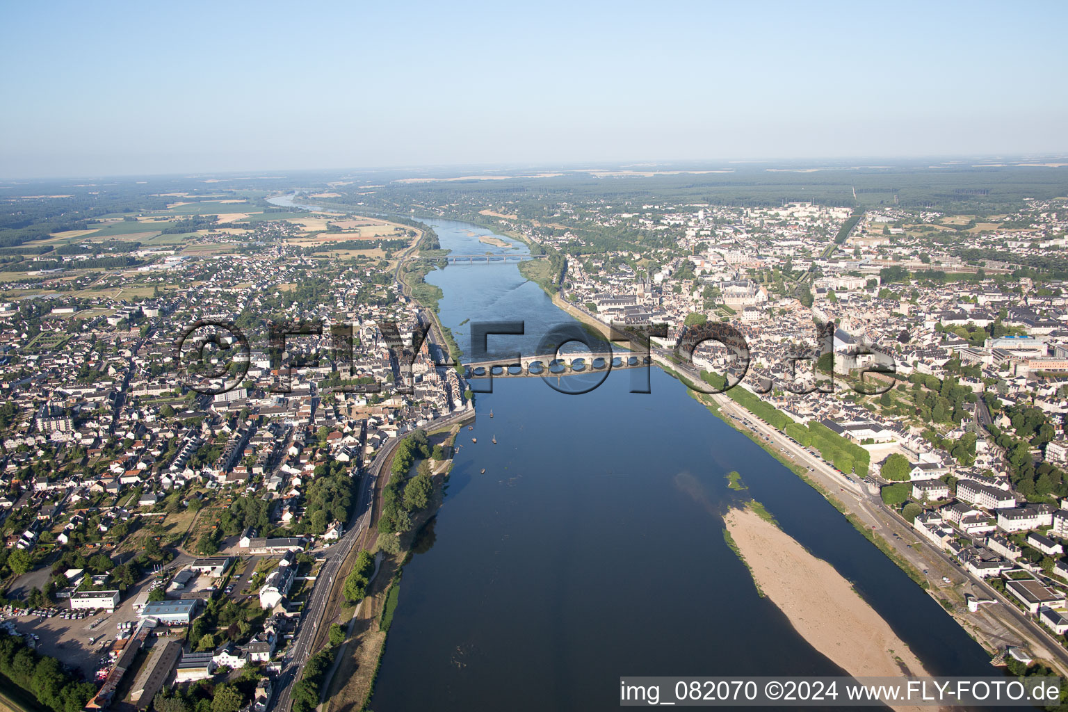 Blois in the state Loir et Cher, France from above