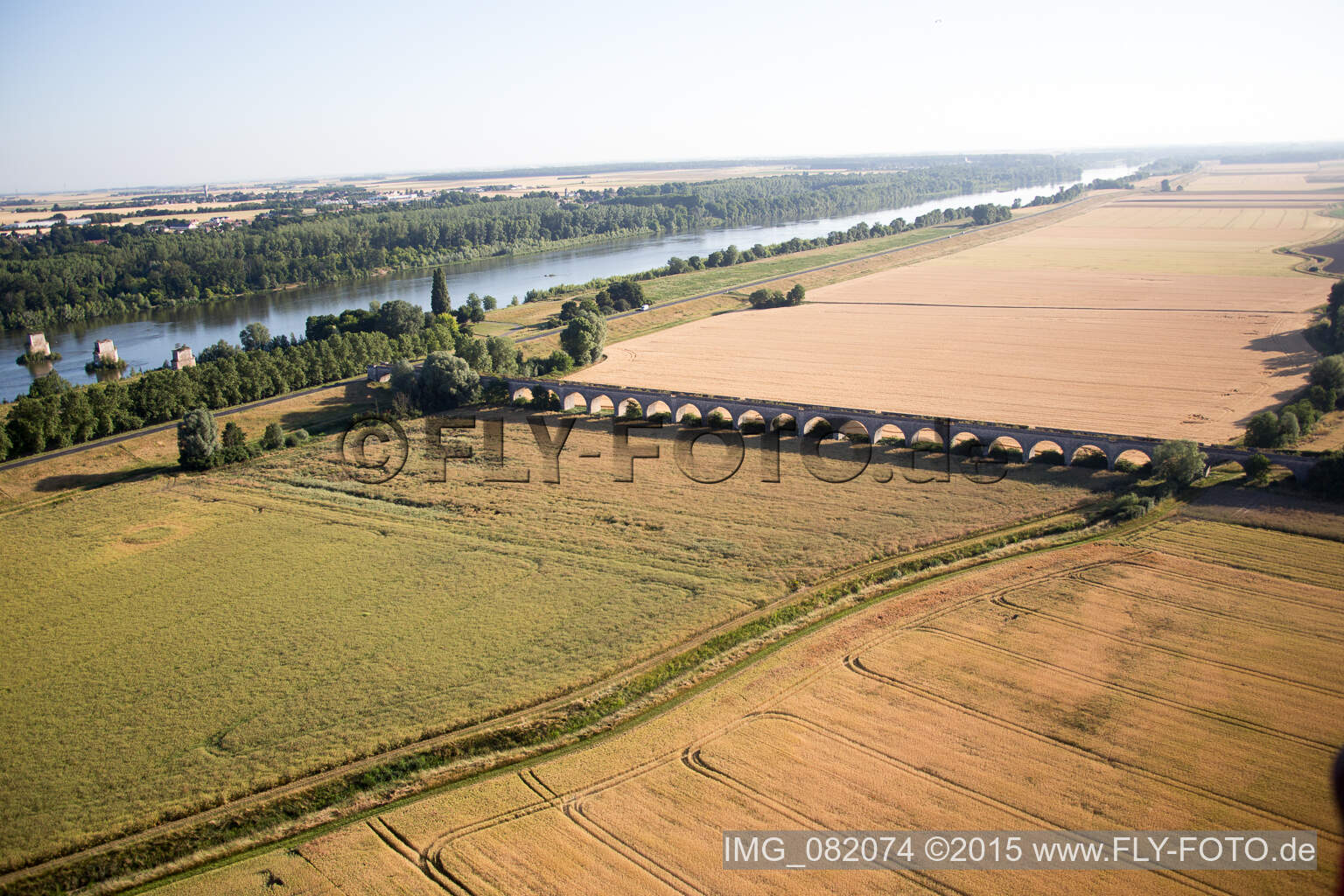 Aerial photograpy of Viaduct at Vineuil/Loire in Vineuil in the state Loir et Cher, France