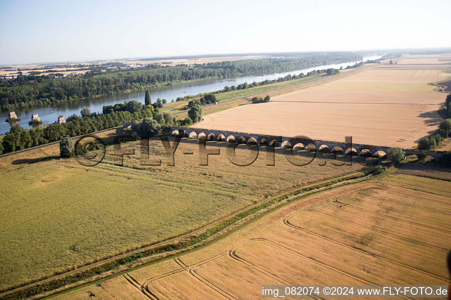 Aerial photograpy of Viaduct at Vineuil/Loire in Vineuil in the state Loir et Cher, France