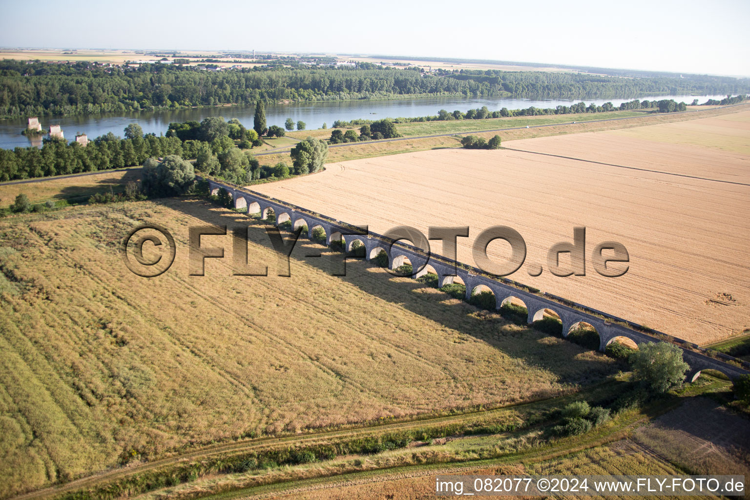 Viaduct at Vineuil/Loire in Vineuil in the state Loir et Cher, France out of the air