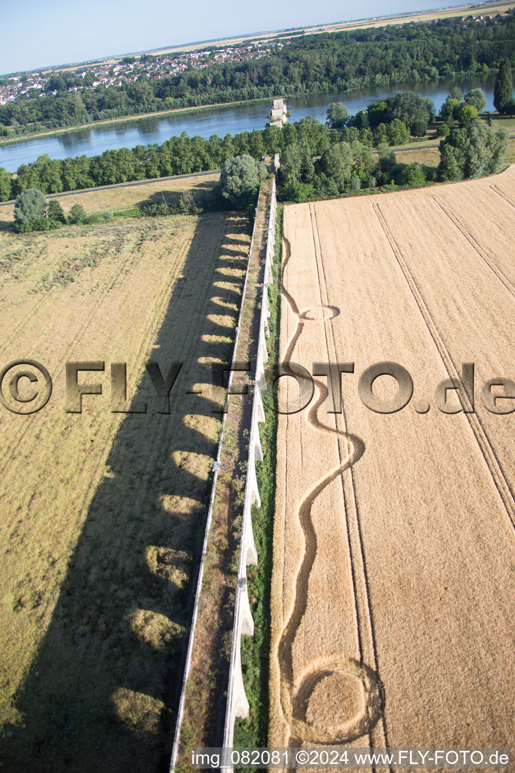 Viaduct at Vineuil/Loire in Vineuil in the state Loir et Cher, France viewn from the air