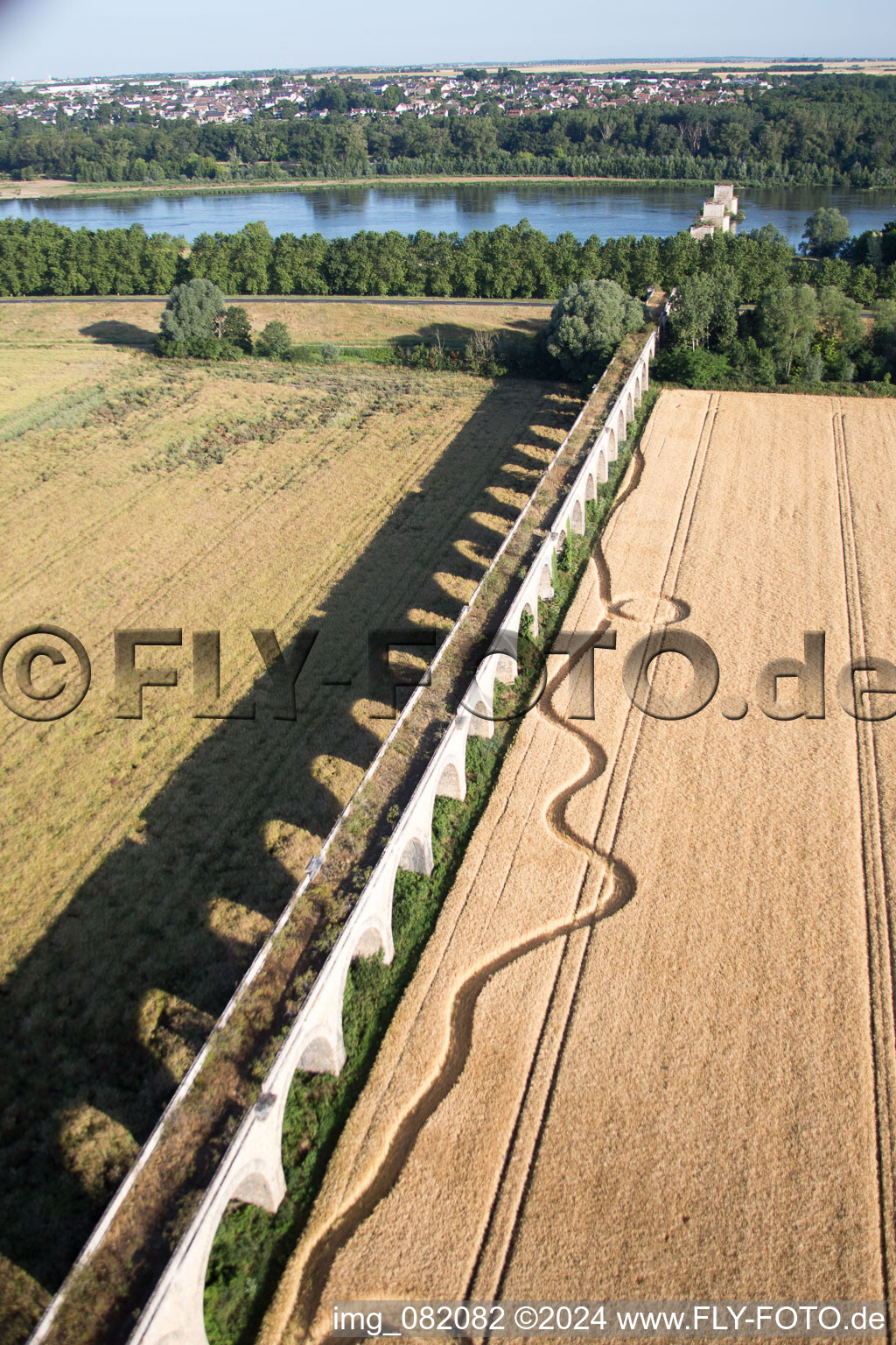 Drone recording of Viaduct at Vineuil/Loire in Vineuil in the state Loir et Cher, France