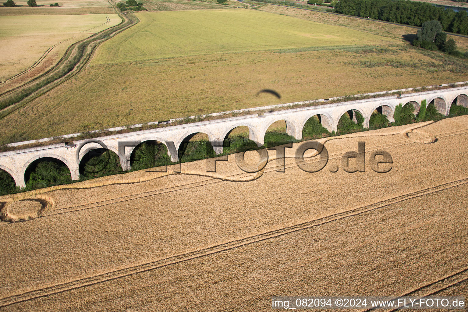 Viaduct at Vineuil/Loire in Vineuil in the state Loir et Cher, France from above