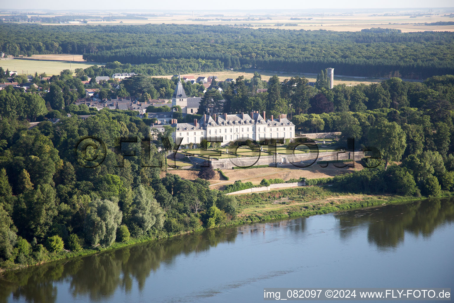 Aerial view of Menars in the state Loir et Cher, France