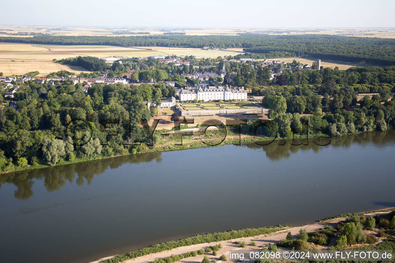 Aerial photograpy of Menars in the state Loir et Cher, France