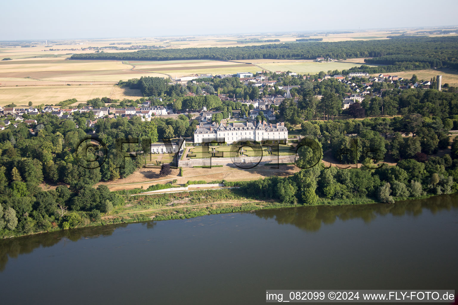 Oblique view of Menars in the state Loir et Cher, France