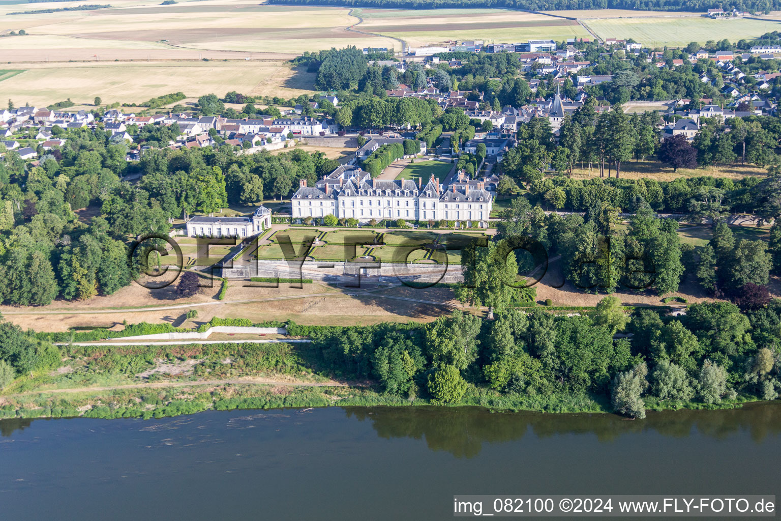 Building complex in the park of the castle Chateau de Menars on the Loire river in Menars in Centre-Val de Loire, France