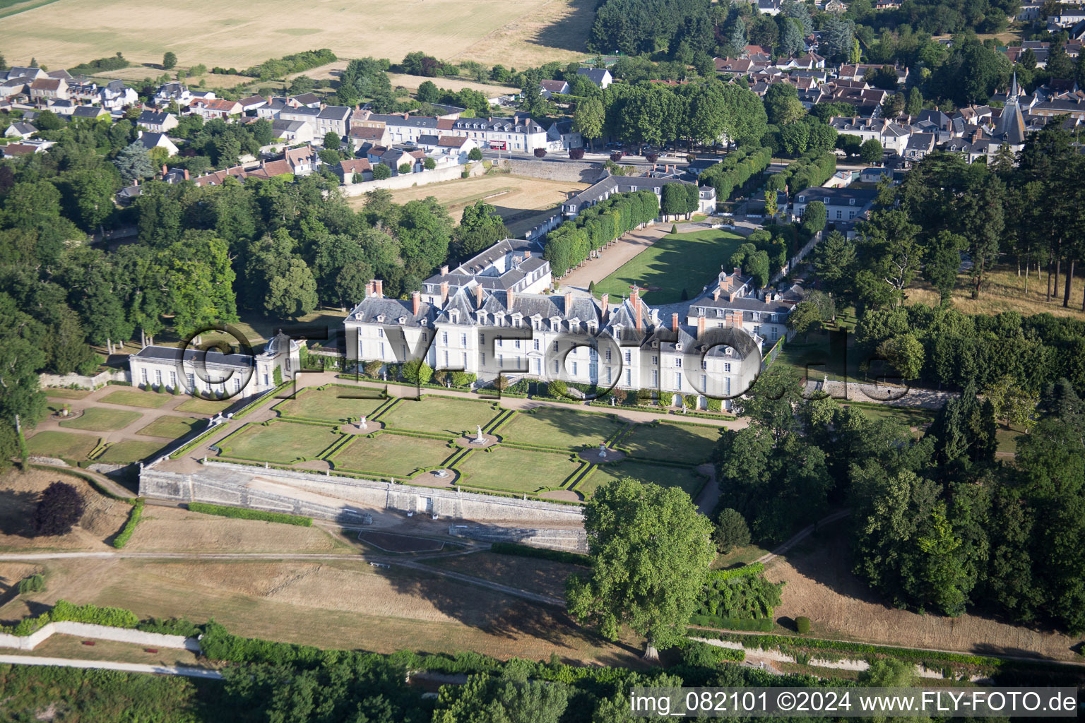 Menars in the state Loir et Cher, France from above