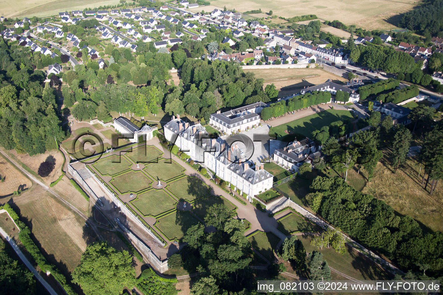 Menars in the state Loir et Cher, France seen from above