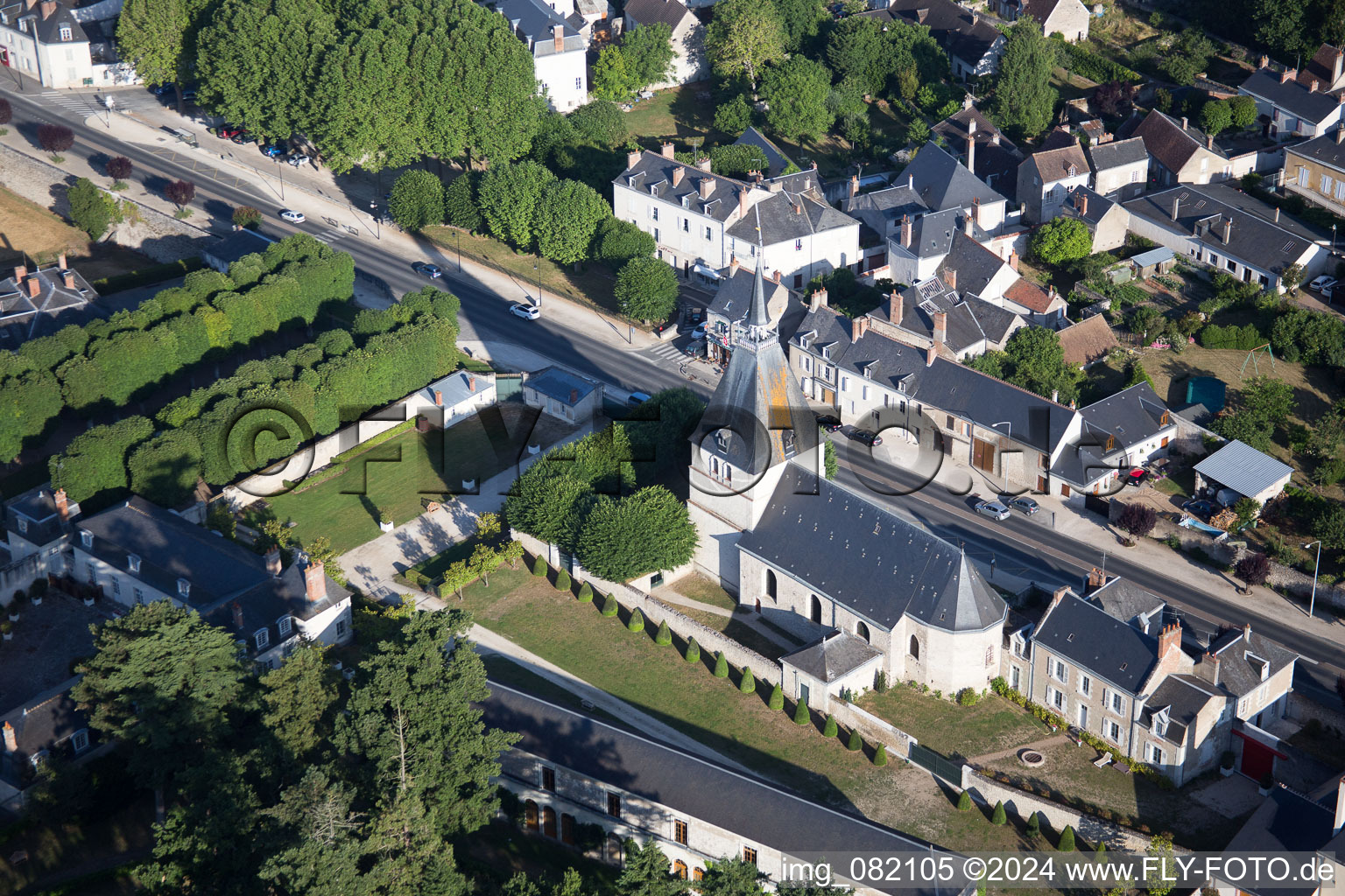 Bird's eye view of Menars in the state Loir et Cher, France