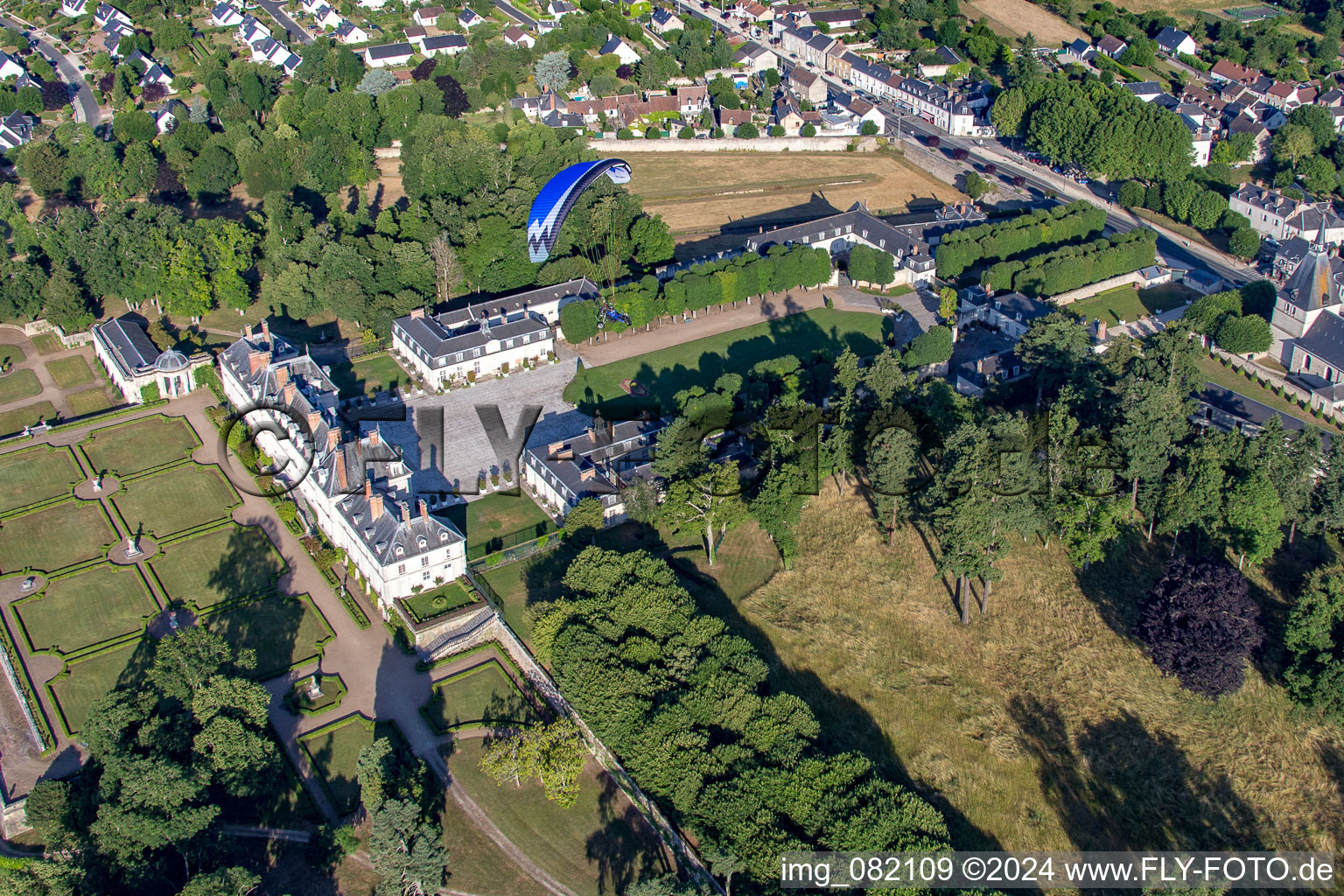 Building complex in the park of the castle Pompadour Palace foundation in Menars in Centre-Val de Loire, France