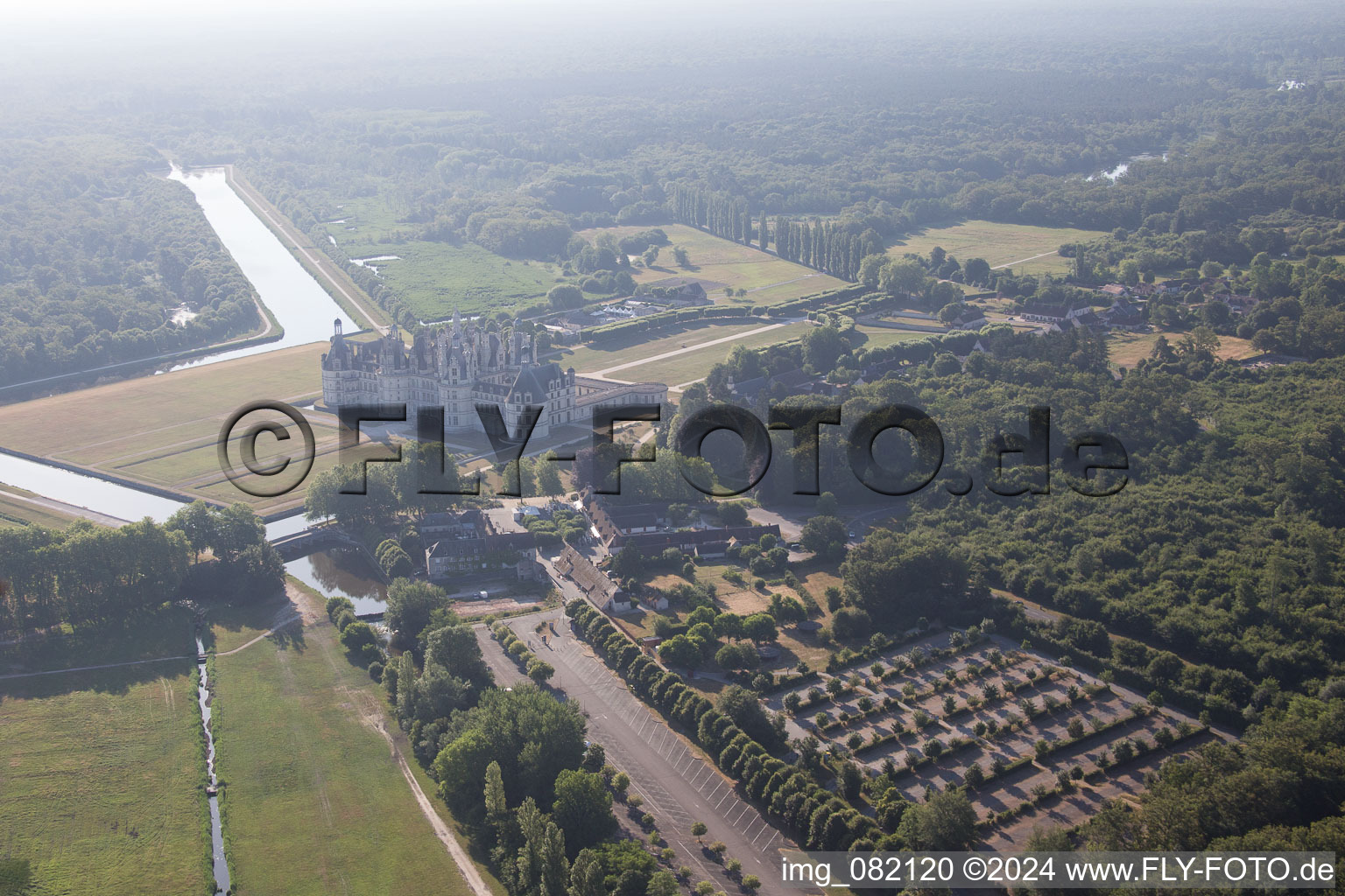 Aerial photograpy of Chambord in the state Loir et Cher, France