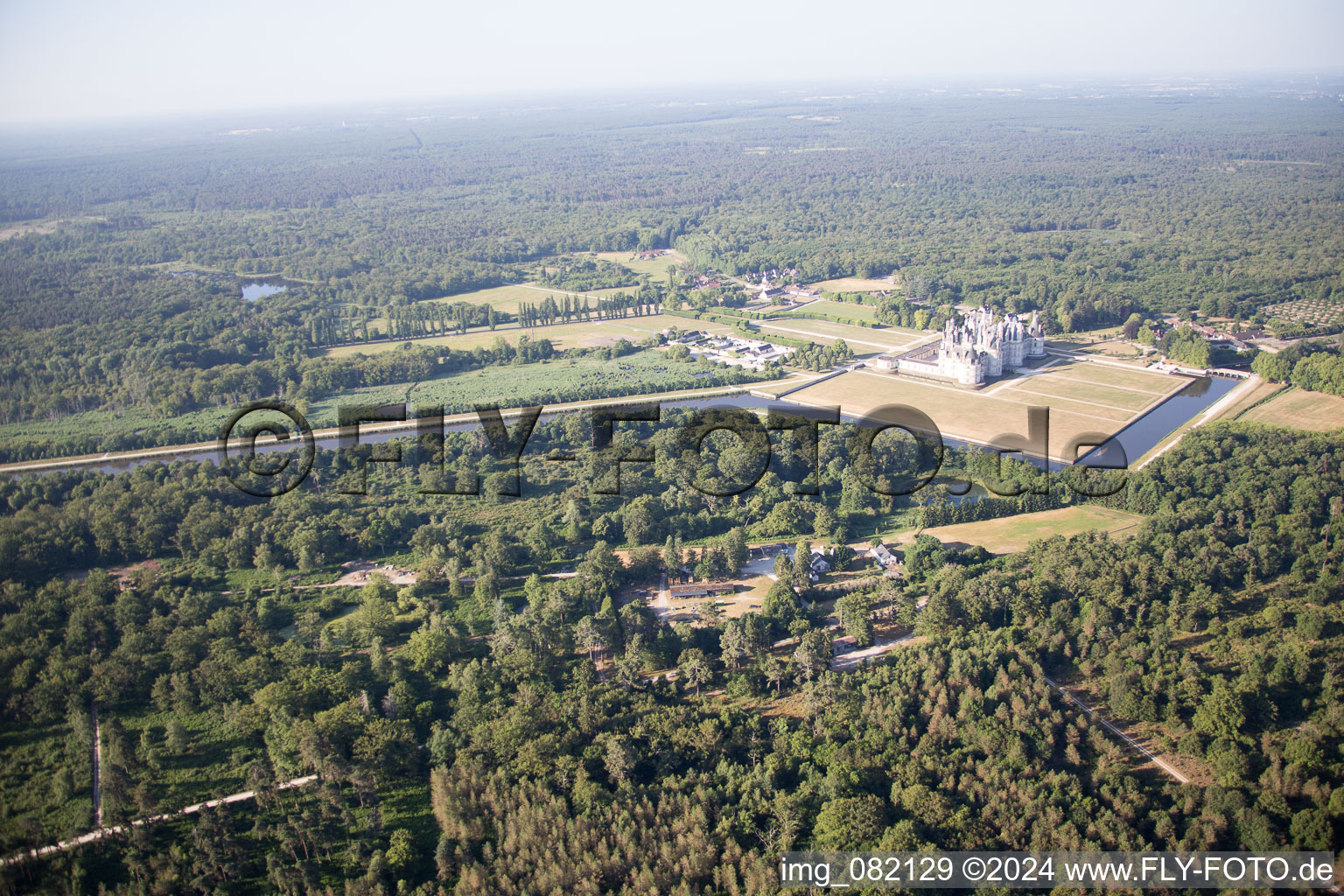 Drone recording of Chambord in the state Loir et Cher, France