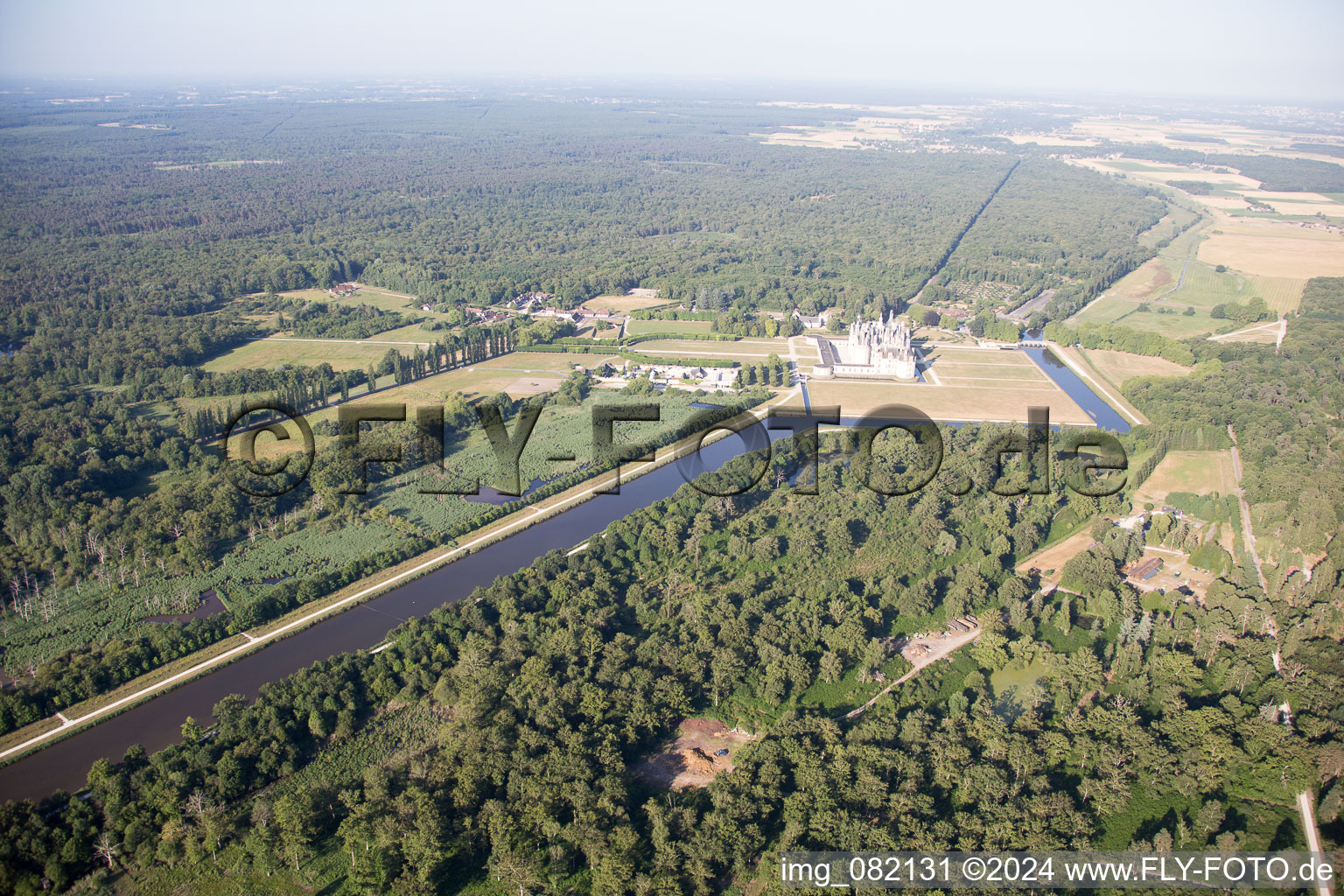 Drone image of Chambord in the state Loir et Cher, France