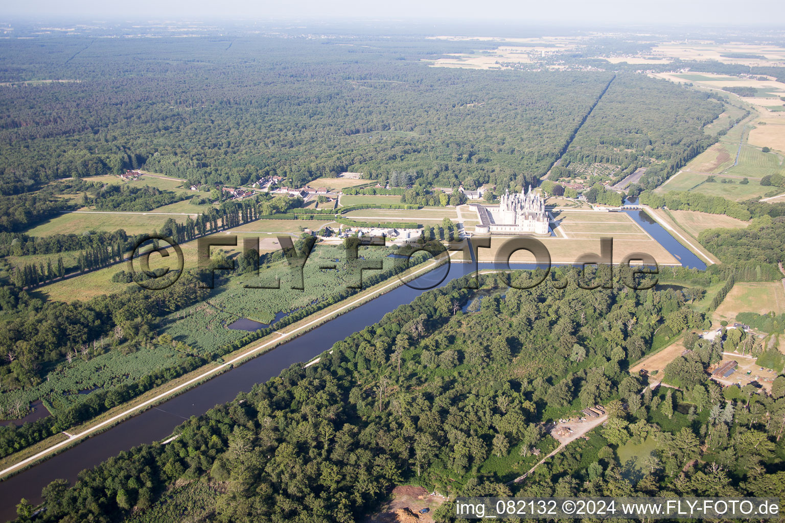 Chambord in the state Loir et Cher, France from the drone perspective