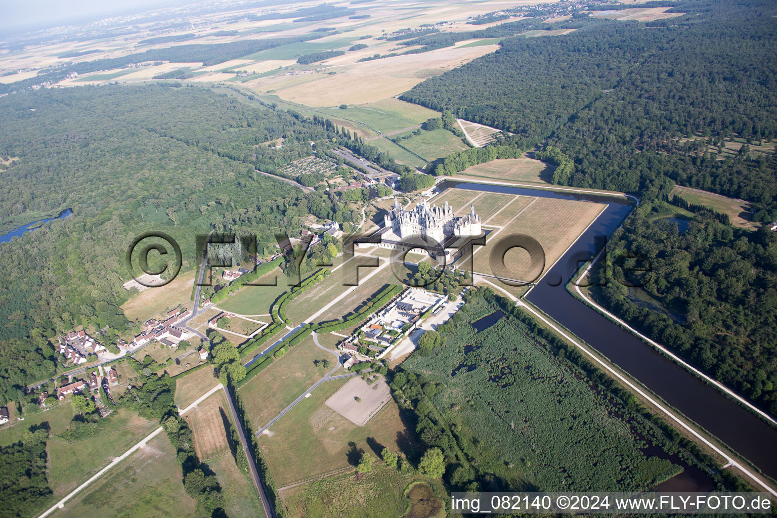 Aerial view of Chambord in the state Loir et Cher, France