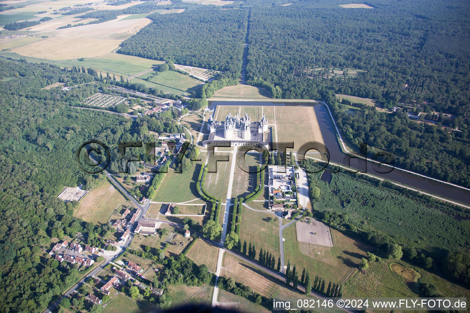 Aerial photograpy of Chambord in the state Loir et Cher, France