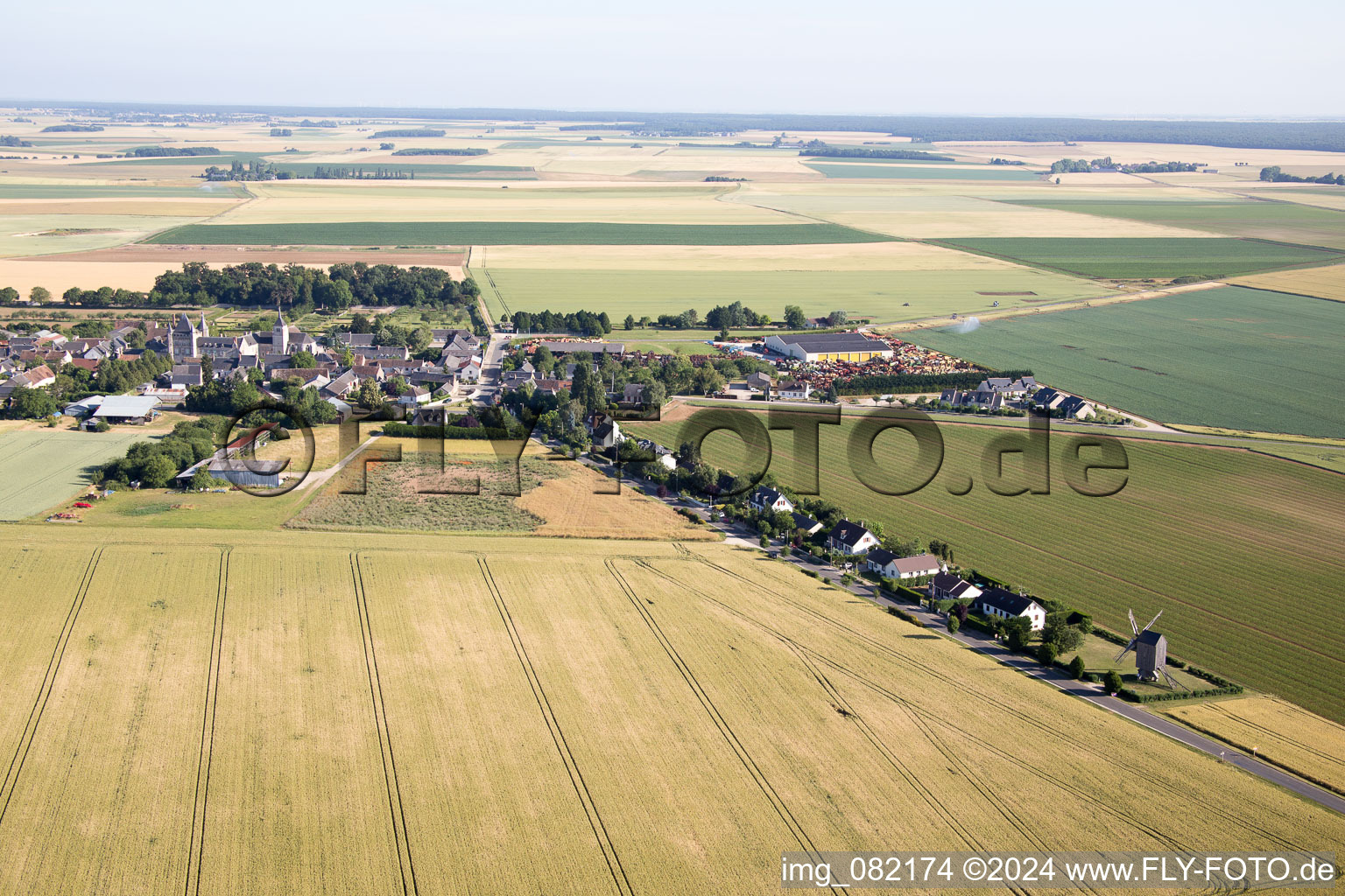 Aerial view of Talcy in the state Loir et Cher, France