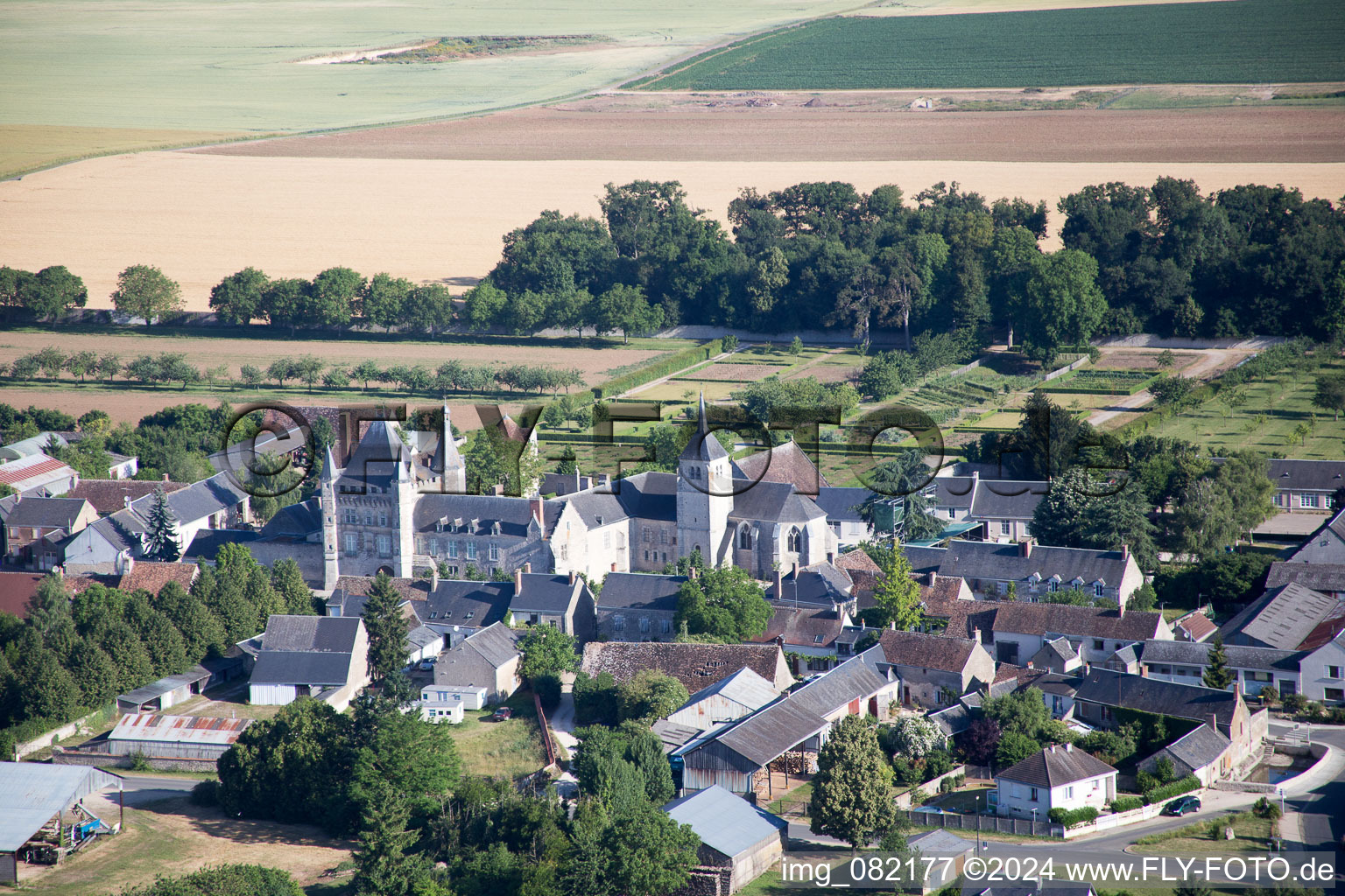 Oblique view of Talcy in the state Loir et Cher, France