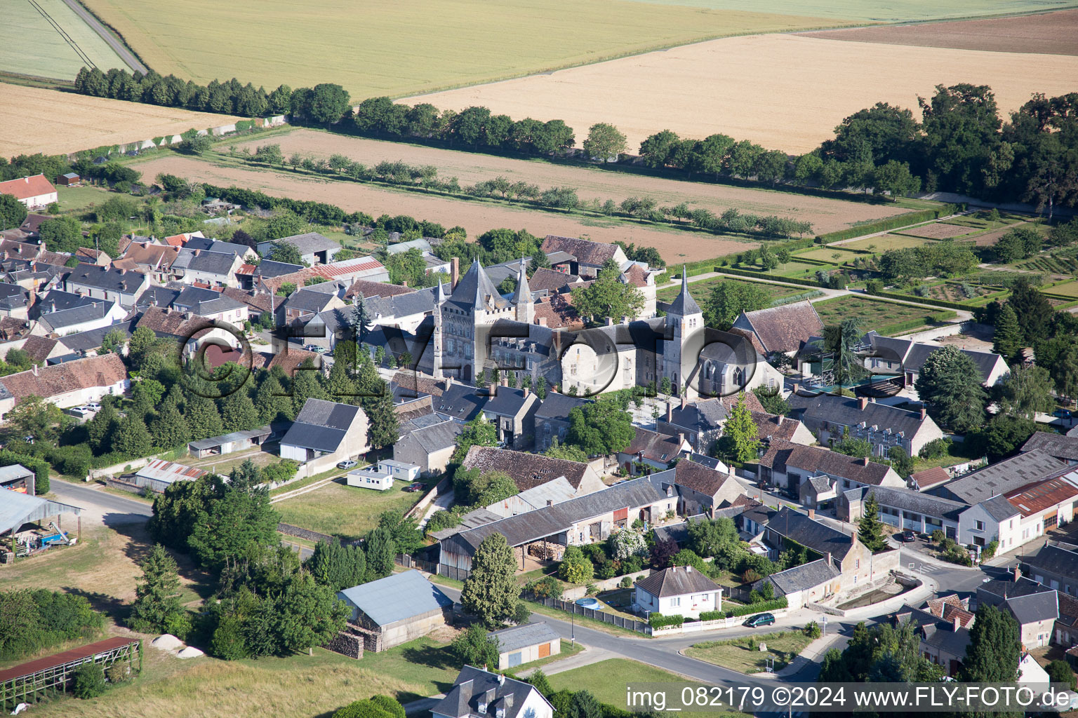 Talcy in the state Loir et Cher, France from above