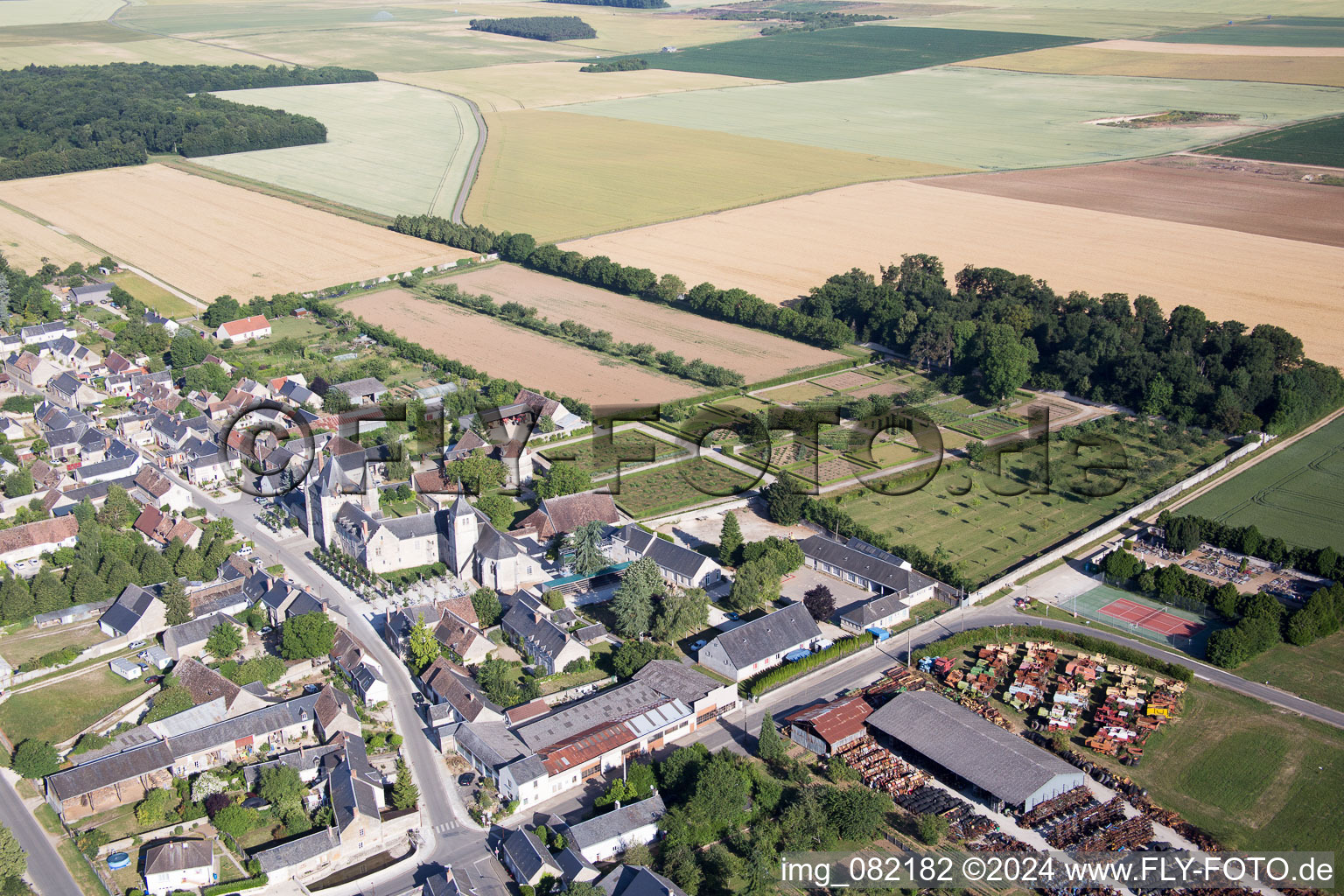 Talcy in the state Loir et Cher, France seen from above