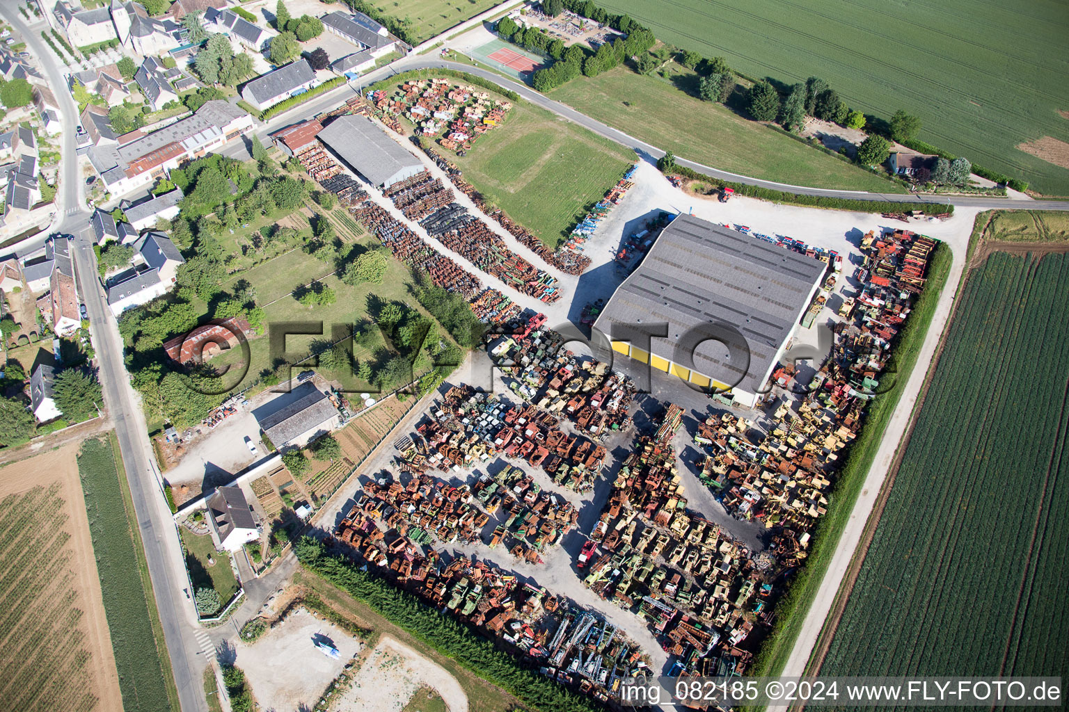 Talcy in the state Loir et Cher, France viewn from the air