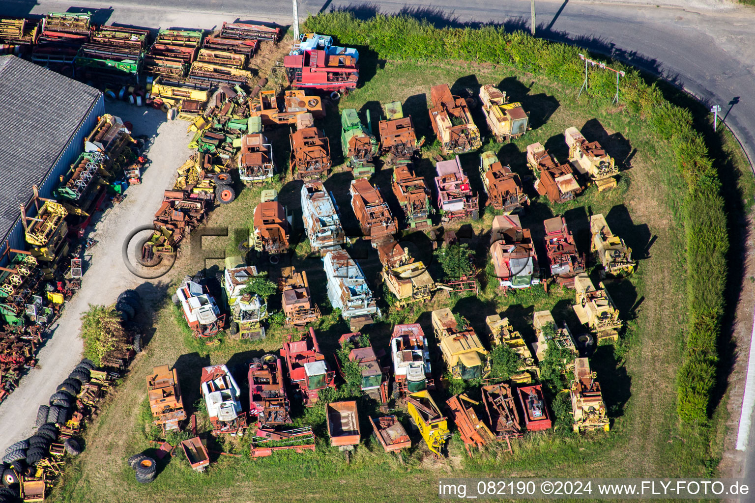 Collection of combine harvesters in Talcy in the state Loir et Cher, France