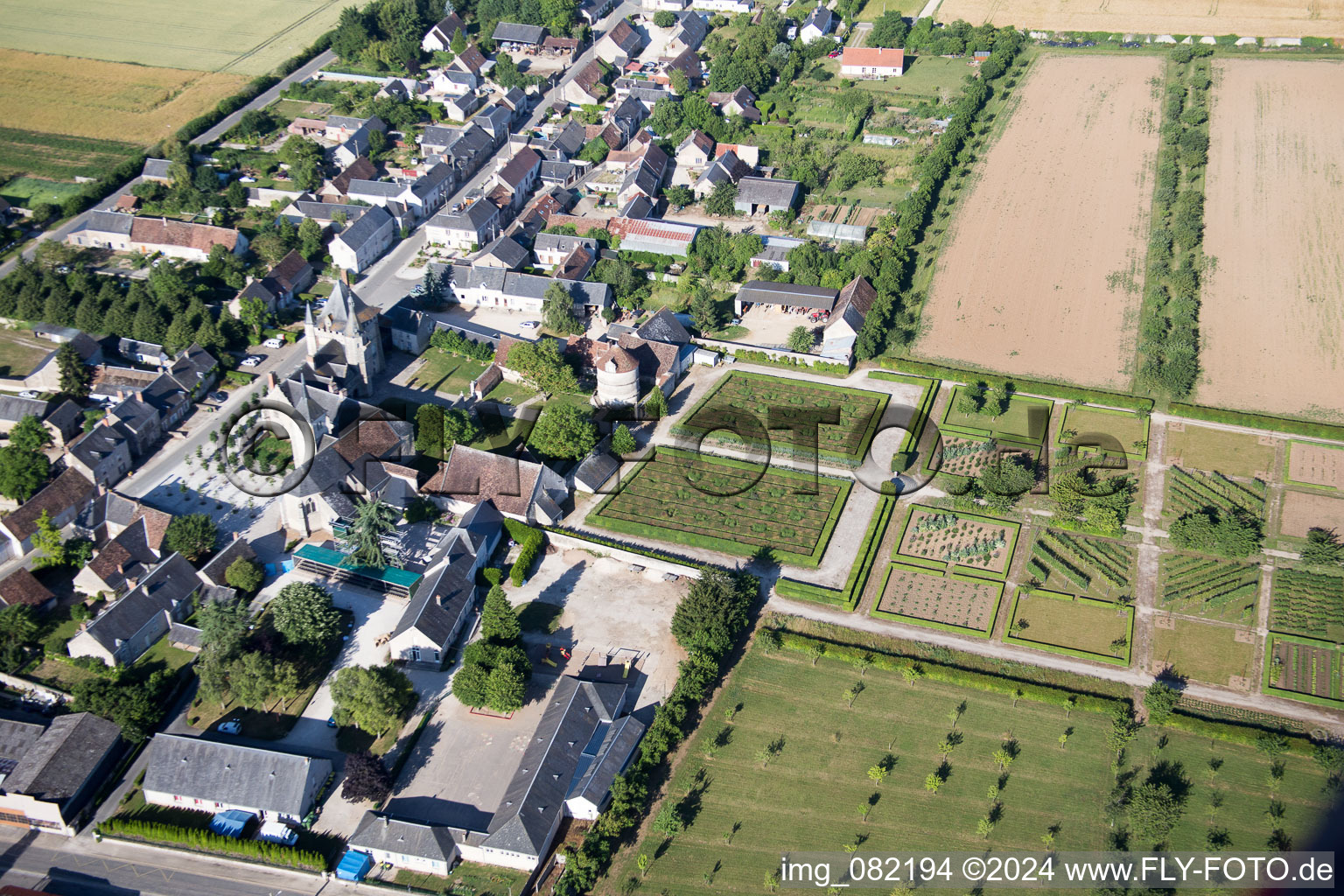 Talcy in the state Loir et Cher, France seen from a drone