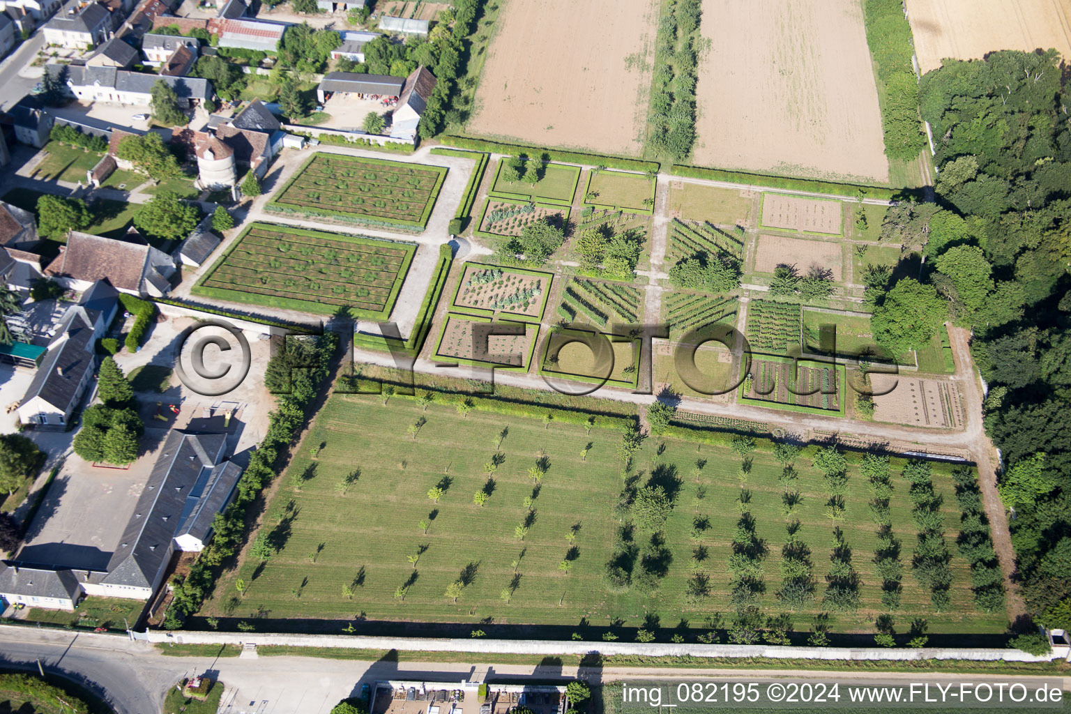 Aerial view of Talcy in the state Loir et Cher, France