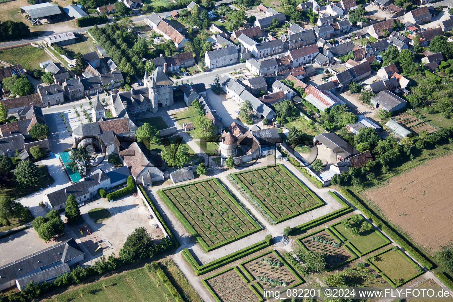 Talcy in the state Loir et Cher, France from above