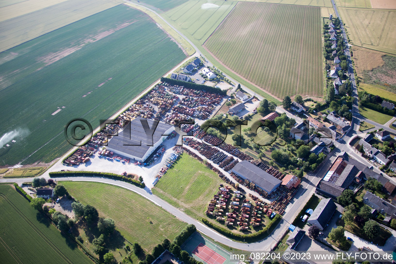Talcy in the state Loir et Cher, France seen from above