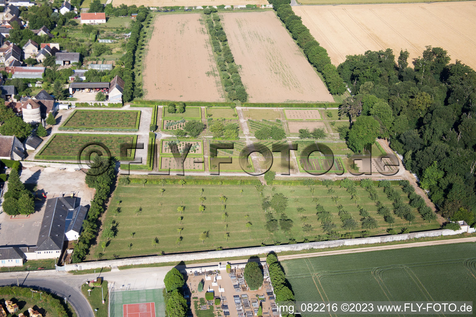 Talcy in the state Loir et Cher, France from above