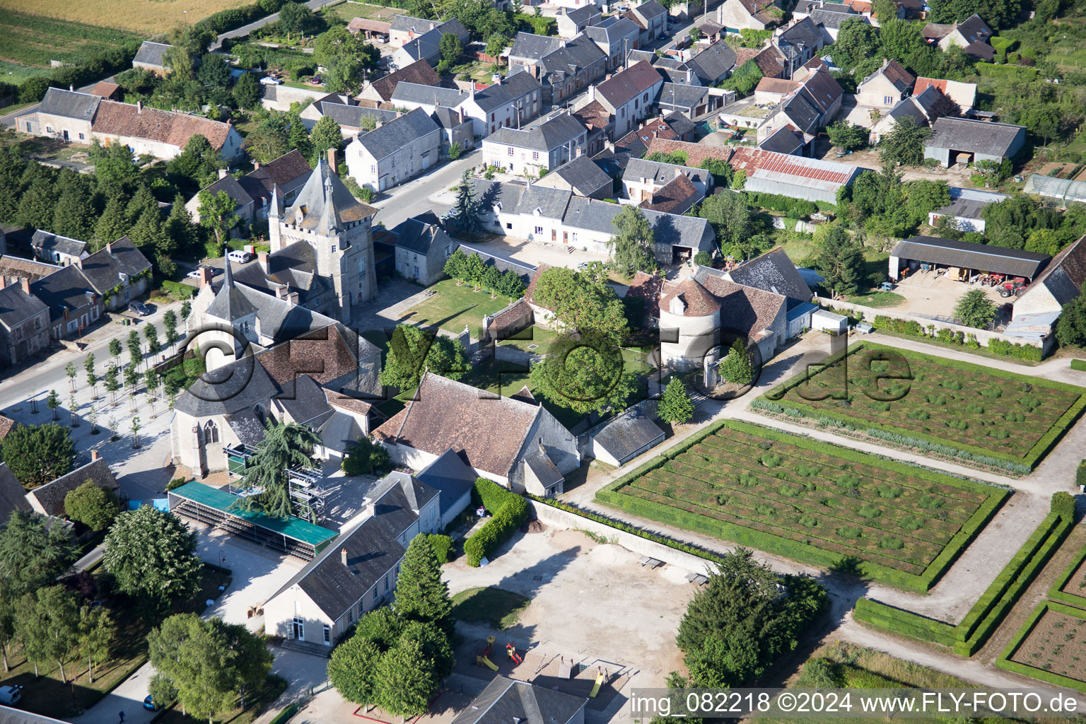 Talcy in the state Loir et Cher, France seen from above
