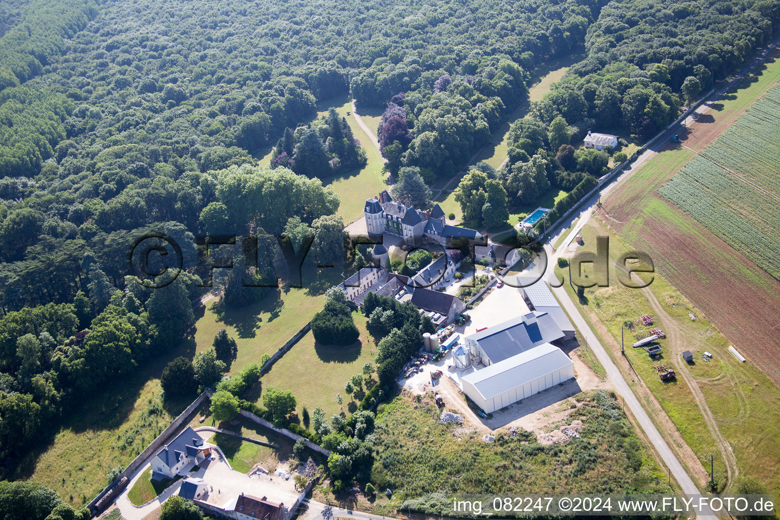 Landes-le-Gaulois in the state Loir et Cher, France seen from above