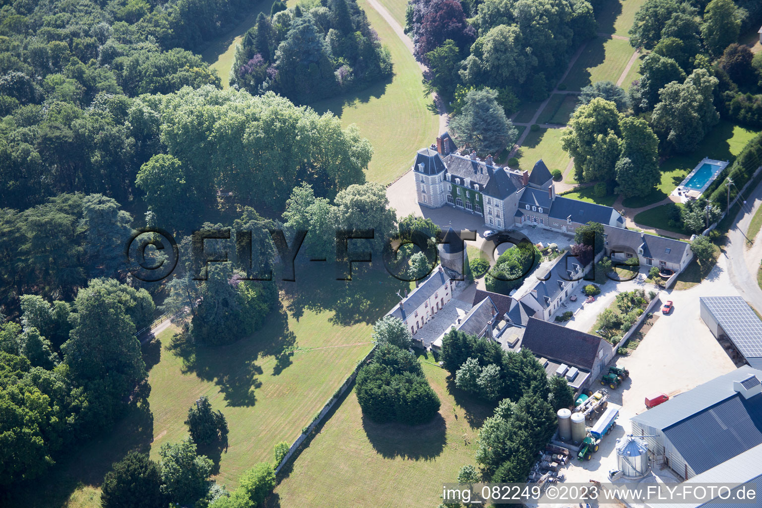 Bird's eye view of Landes-le-Gaulois in the state Loir et Cher, France