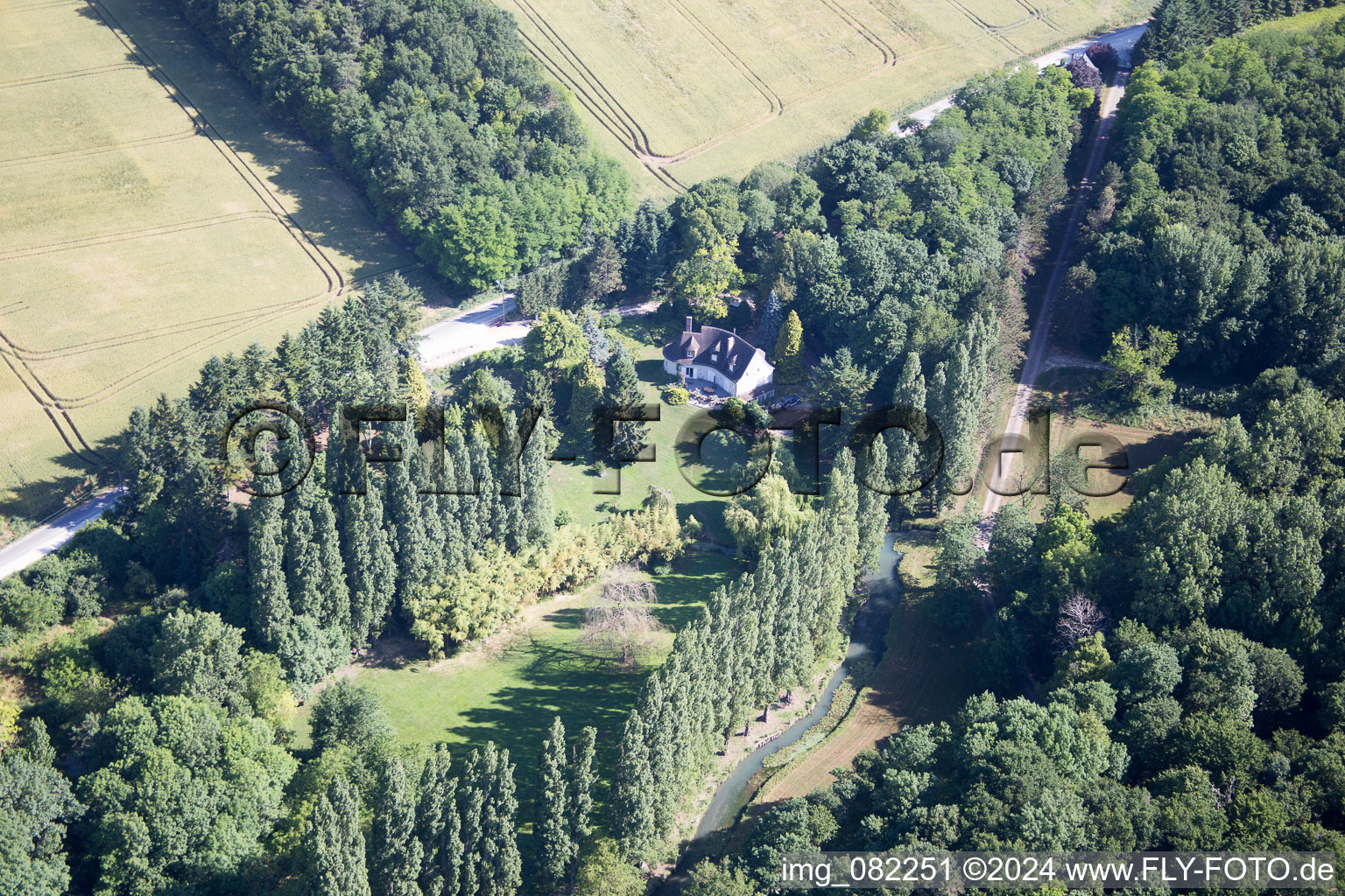 Landes-le-Gaulois in the state Loir et Cher, France viewn from the air