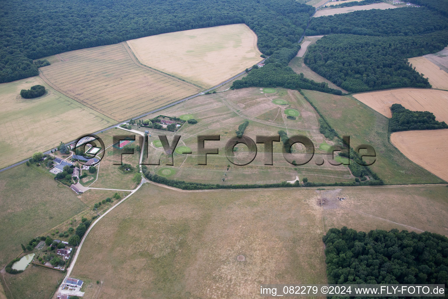 Aerial view of Le Clos du Golf Loir Valley in Cangey in the state Indre et Loire, France