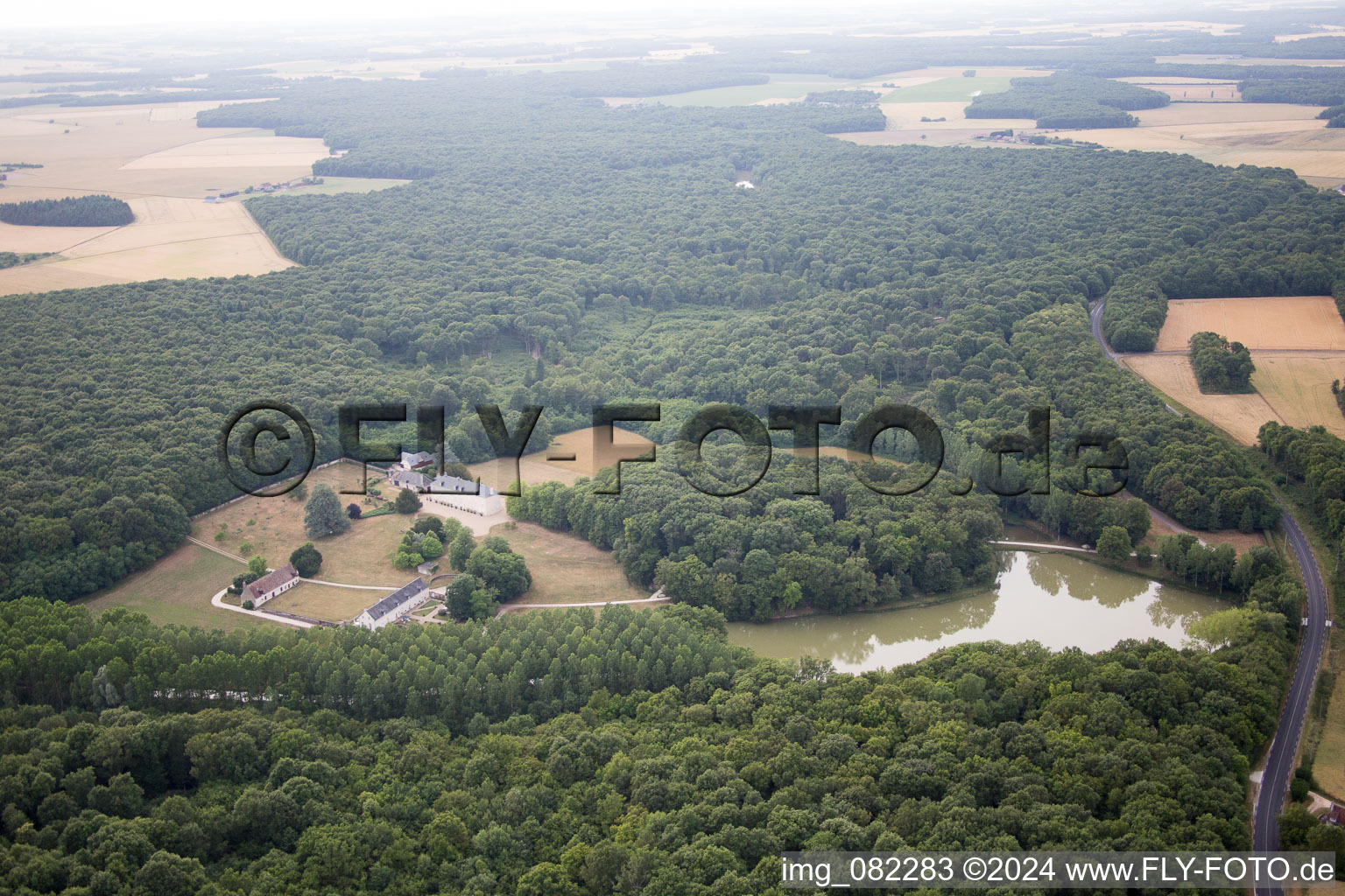 Oblique view of Castle of Schloss in Autreche in Centre-Val de Loire, France