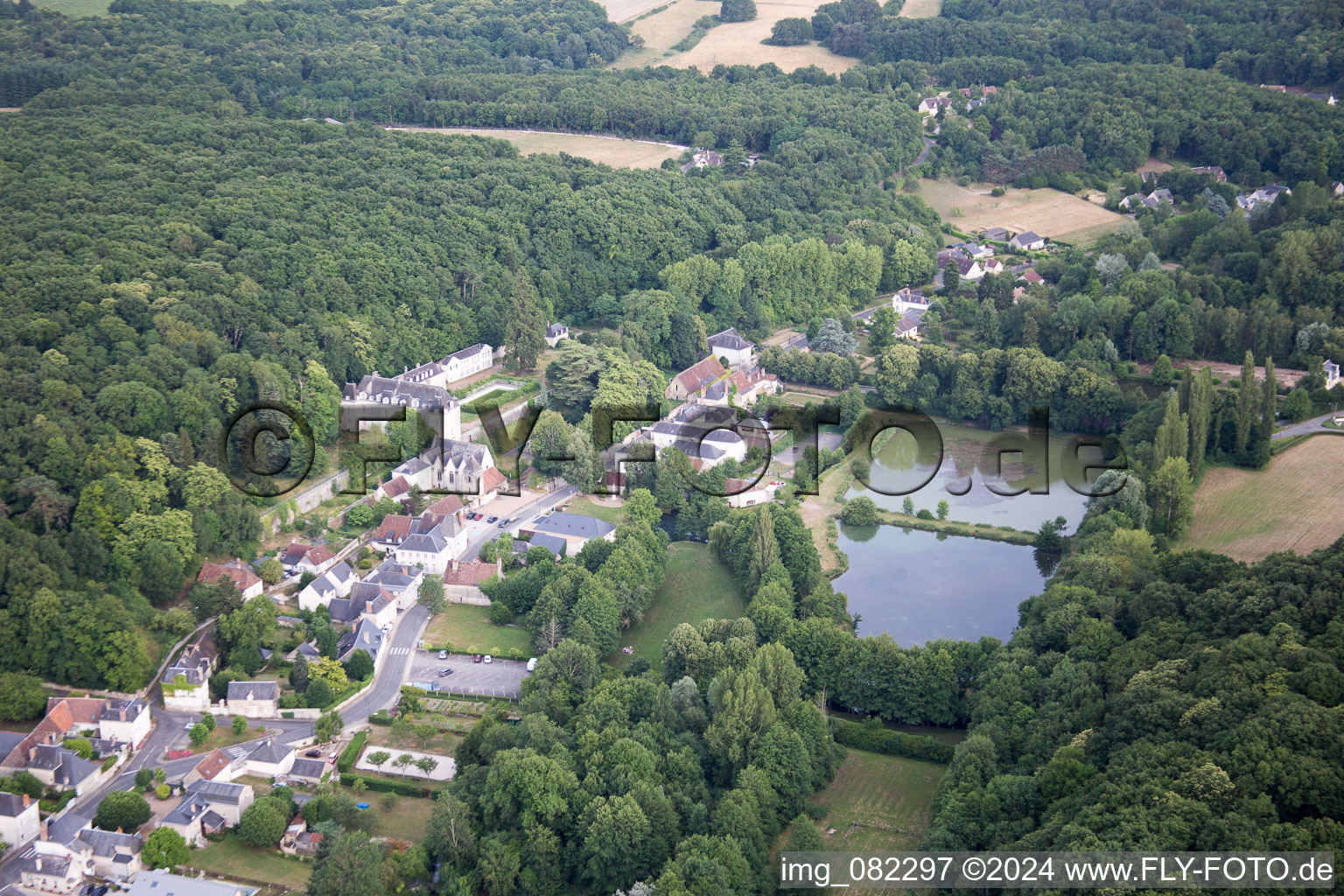 Saint-Ouen-les-Vignes in the state Indre et Loire, France out of the air